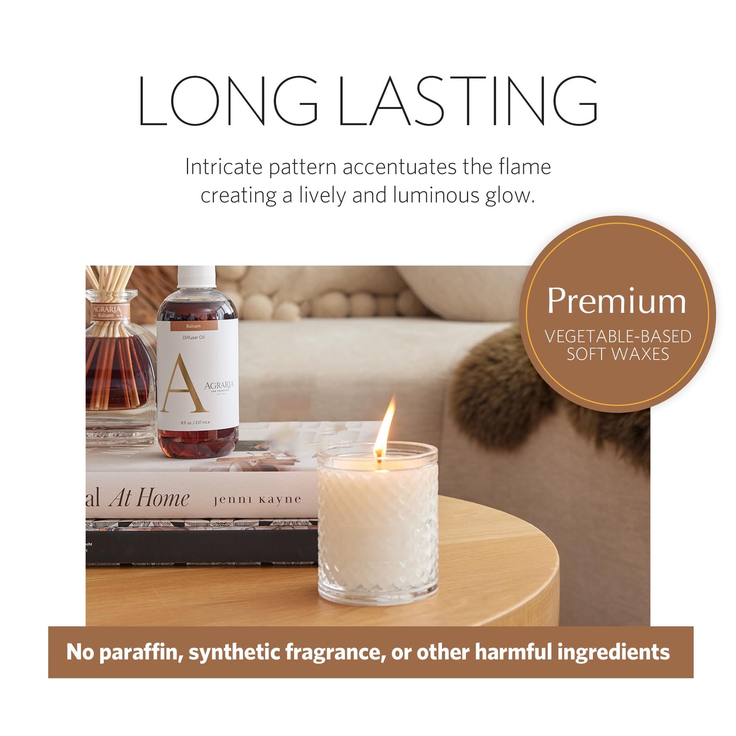 AGRARIA Scented Candles, 7 Oz, Long-Lasting Scented Candles for Home, Elegant Home Fragrance Gifts for Men and Women