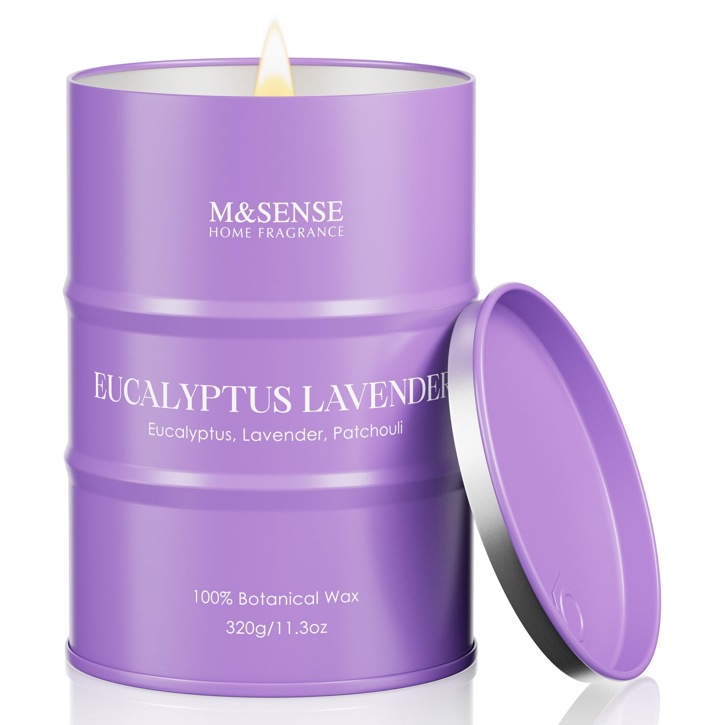 M&SENSE Eucalyptus Lavender Scented Candles Natural Non Toxic, Aromatherapy Candle for Stress Relief Meditation Relaxing, Housewarming Gifts for Women Men, 11.3oz 70 Hour Long Burning