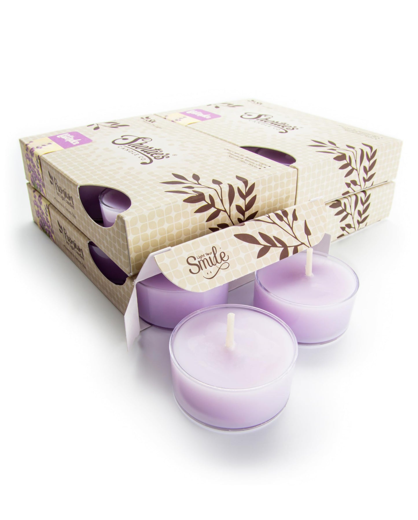 Pure English Lavender Premium Tealight Candles Bulk Pack - Highly Scented with Essential & Natural Oils - 24 Purple Tea Lights - Beautiful Candlelight - Made in the USA - Flower & Floral Collection