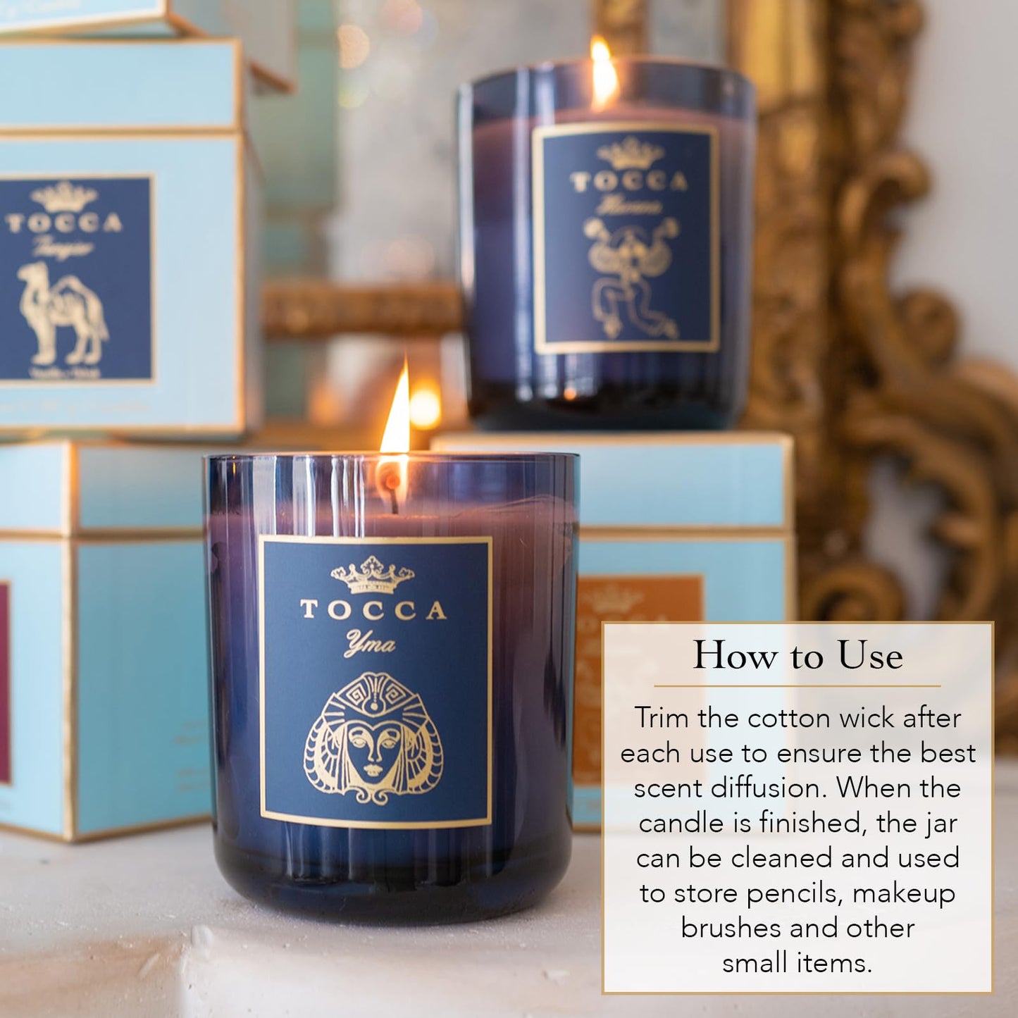 TOCCA Kyoto 10oz Candle - Kinmokusei Flower & Apricot Scented, Hand Poured Soy-Wax Blend with 100% Cotton Wick, 60 Hour Burn Time