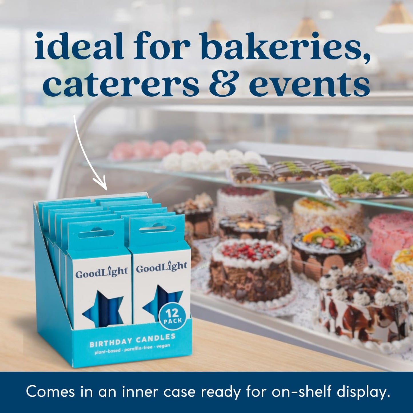 Birthday Candles (Blues) Case of 12-144 Candles Total