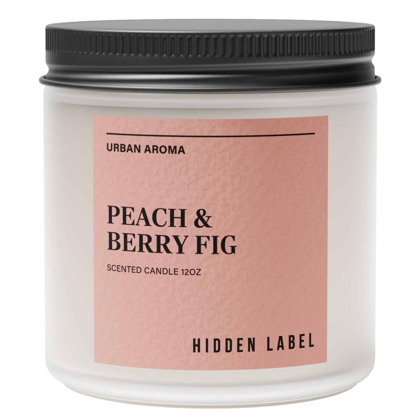 Peach Berry Fig Scented Candle, 12oz Soy Wax Candle with 2 Wicks, 70 Hour Long Lasting Non Toxic Aromatherapy Candle for Home Decor, Stress Relief & Relaxation, White Frosted Glass Jar Candle Gift