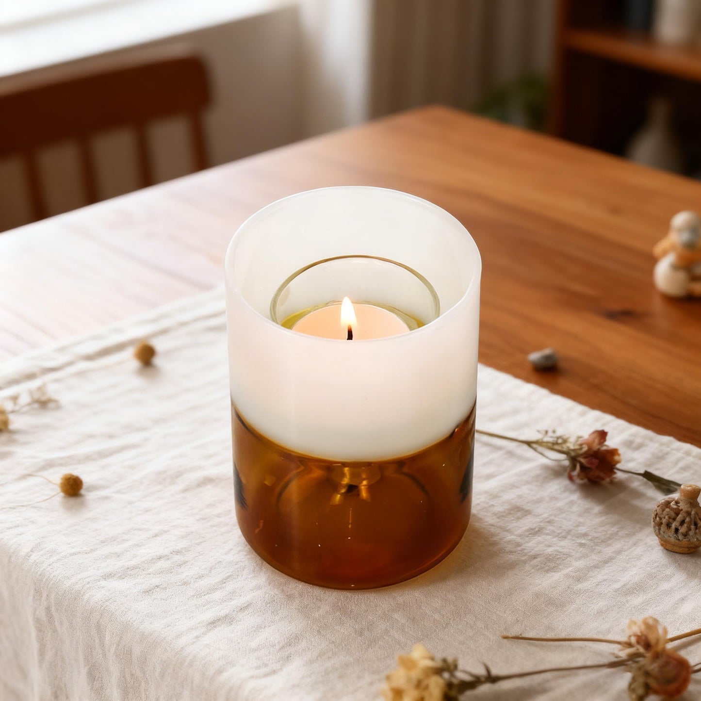 Maimeili Glass Candle Holder Hurricane Crystal Decorative Candle Fits Standard Tealight for Table Wedding Dinning Centerpieces Party Supplies Home Decor