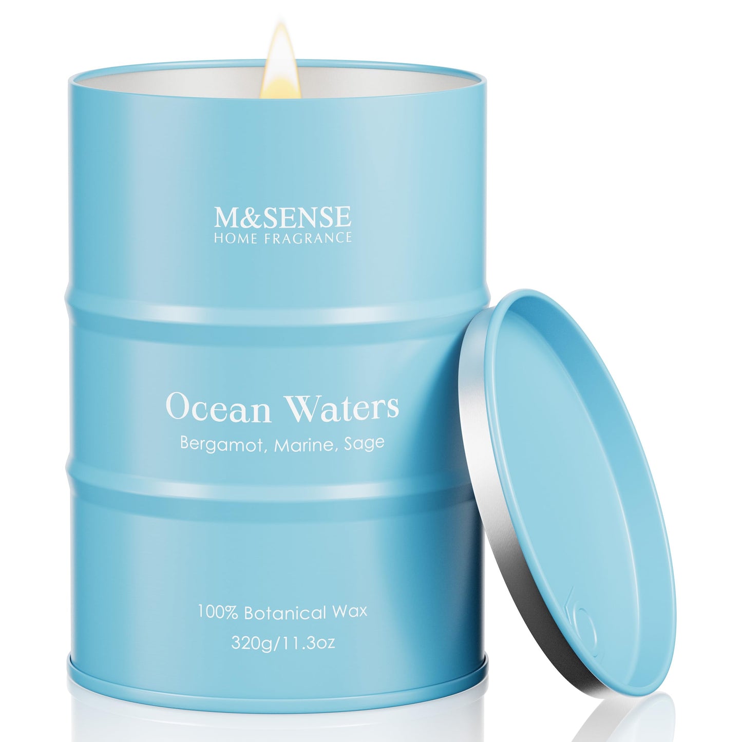 M&SENSE Ocean Waters Scented Candles Summer Soy Candle,Beach Candle for Stress Relief Meditation Relaxing, Housewarming Gifts for Women Men, 11.3oz 70 Hour Long Burning