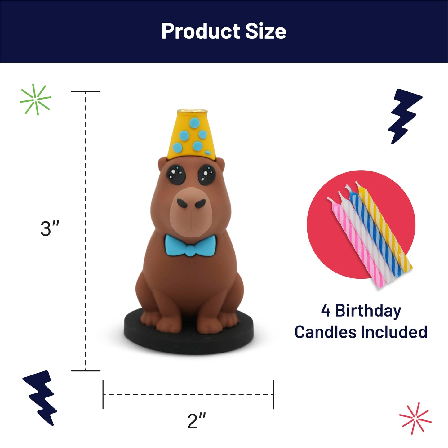 GOOFBALLS Funny Birthday Candle Holder – Humorous Party Decoration & Gag Gift – Quirky Cake Topper for Adults & Friends - Capybara