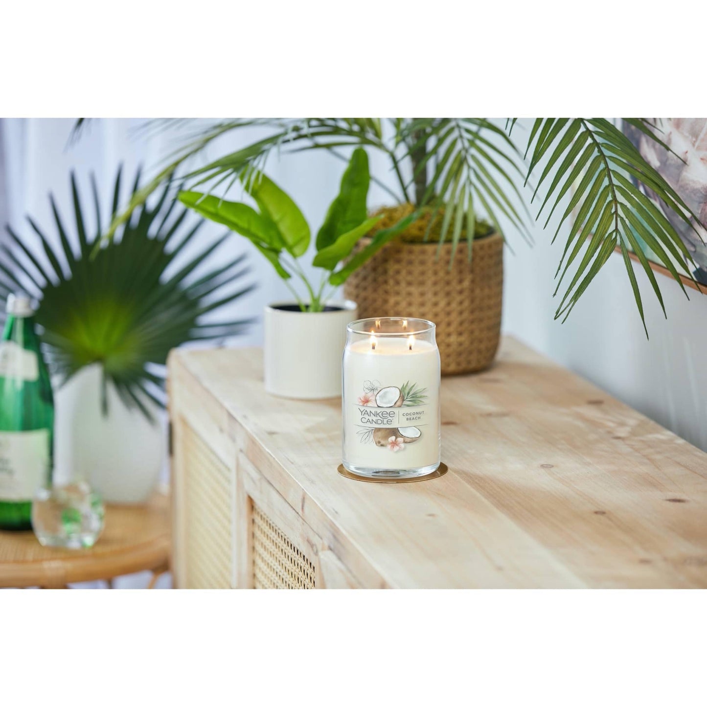 Yankee Candle Coconut Beach Scented Signature 20oz Large Jar 2-Wick Candle Over 60 Hours of Burn Time