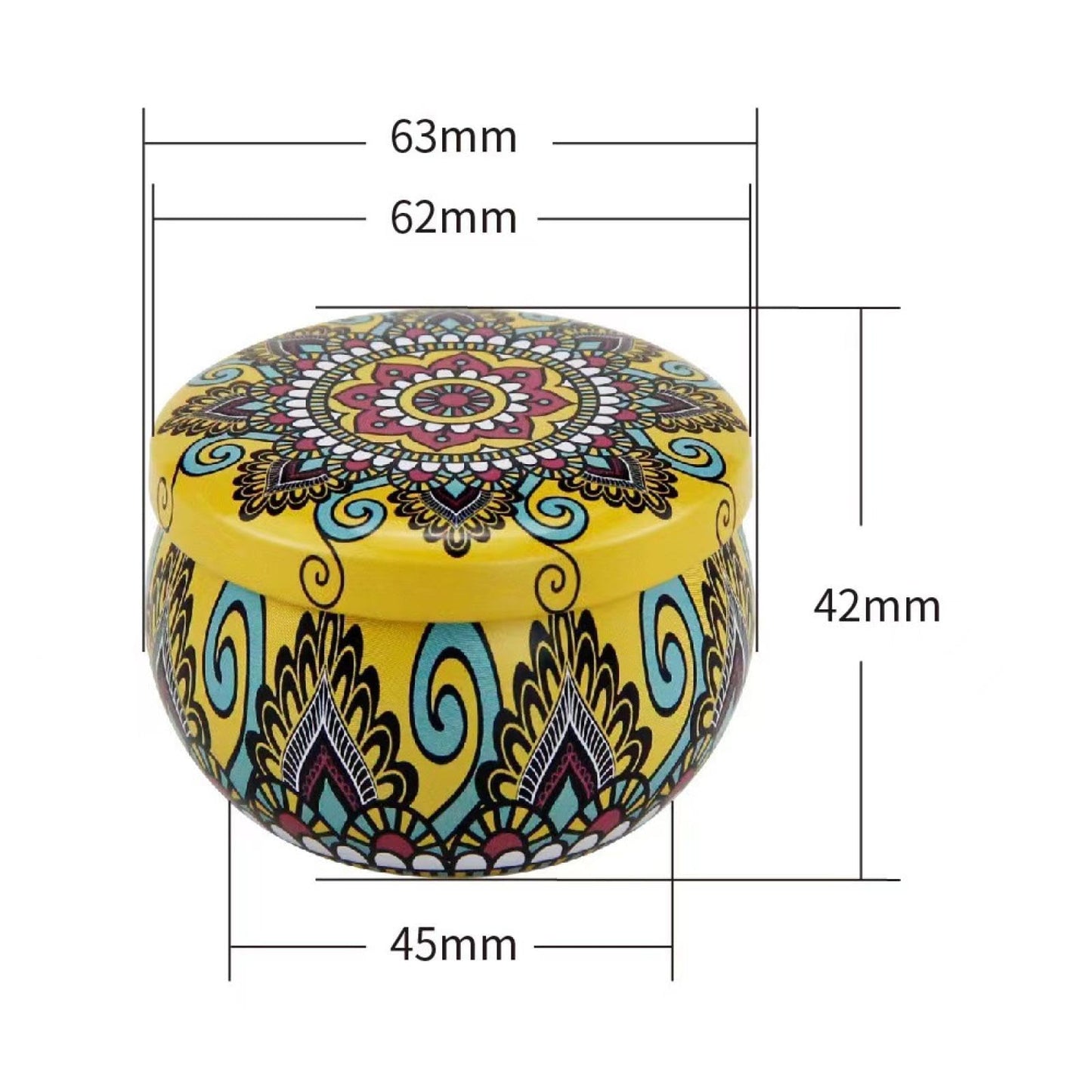 FWJUNHUYC Scented candle tin can drum metal packaging tinplate gift candy scented candle set tin box