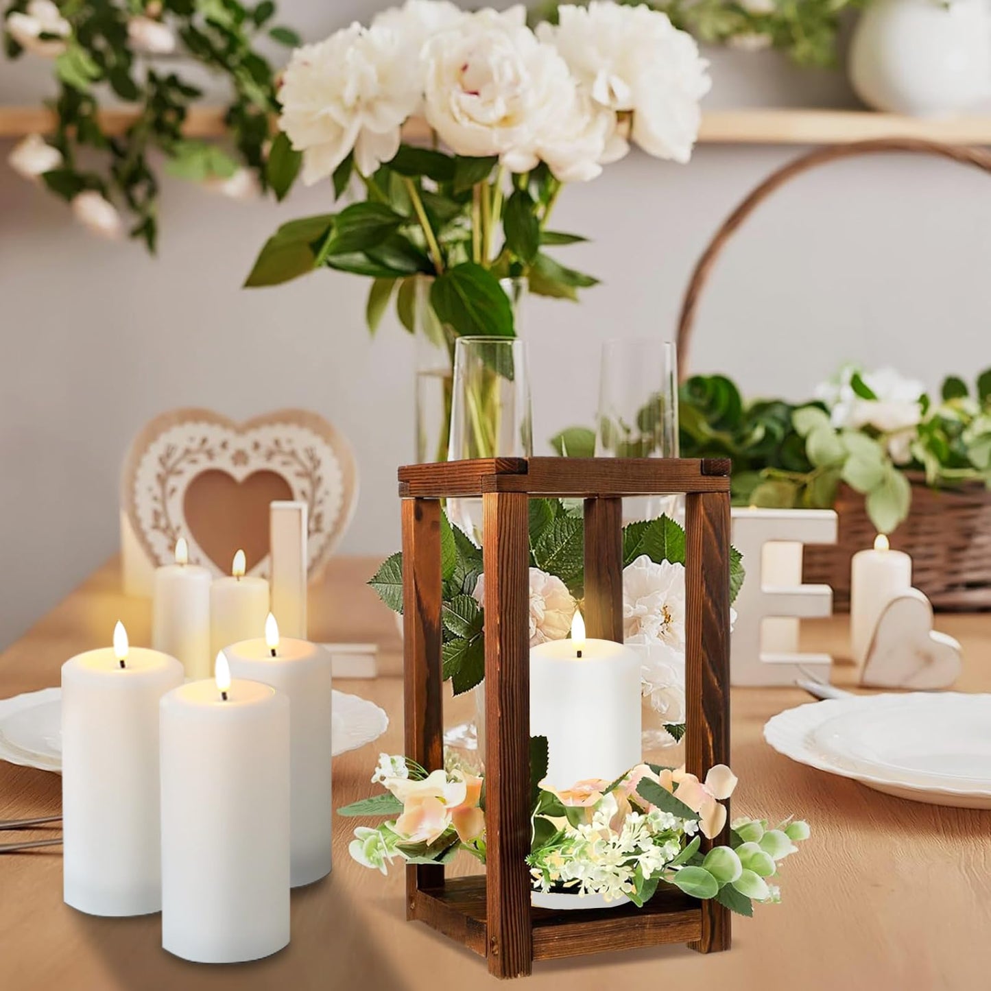 Hinabichan Flameless Candles Battery Operated with Remote and 2/4/6/8 H Timer, 6pcs Flickering Fake Electric Candles for Festival Wedding Home Party Decor (D3 x H 6") (White)