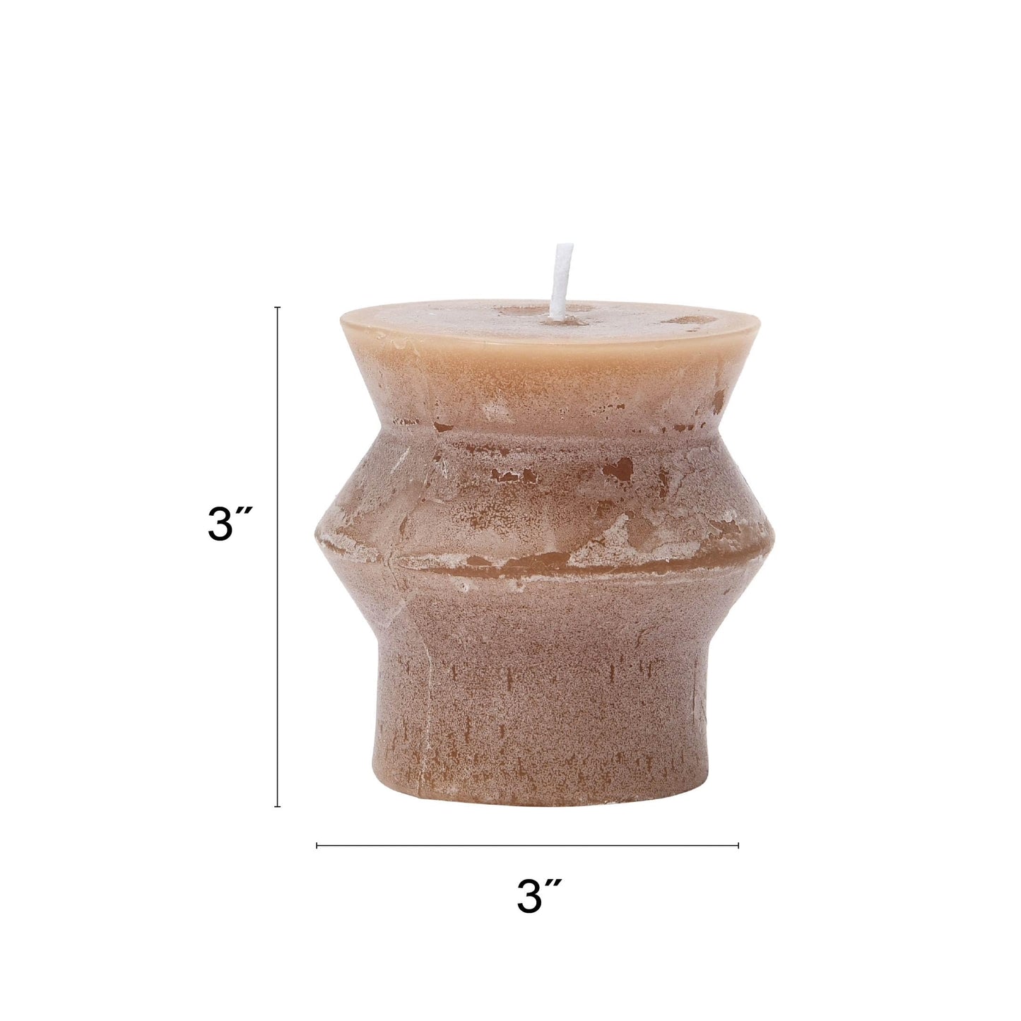 Creative Co-Op Unscented Totem Pillar Candle, Cappuccino