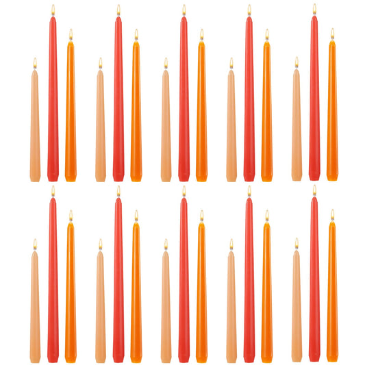 MTLEE Taper Candles 8/10/12 Multi Height Unscented Taper Candles 8 Burn Hours for Dinner Decorative Home Decoration Fall Thanksgiving Wedding Party Candlesticks(Gradient Orange,36)