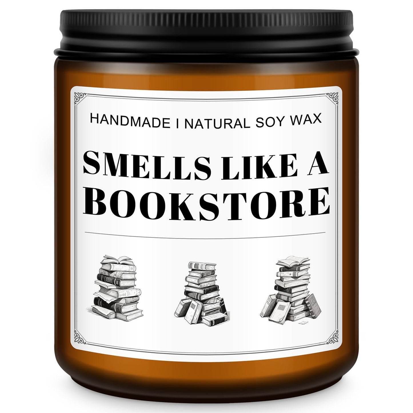 RIZOOCE Book Lovers Candle Gifts, Funny Gift Ideas for Book Lovers, Birthday Bookish Presents for Readers Librarian Bookworms -Old Book Candles (7Oz)
