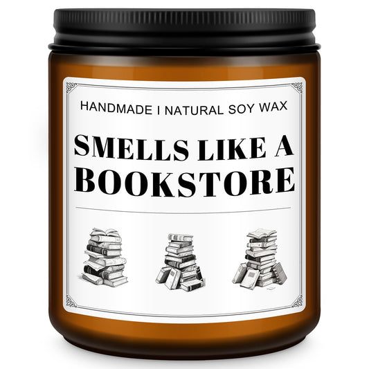 RIZOOCE Book Lovers Candle Gifts, Funny Gift Ideas for Book Lovers, Birthday Bookish Presents for Readers Librarian Bookworms -Old Book Candles (7Oz)