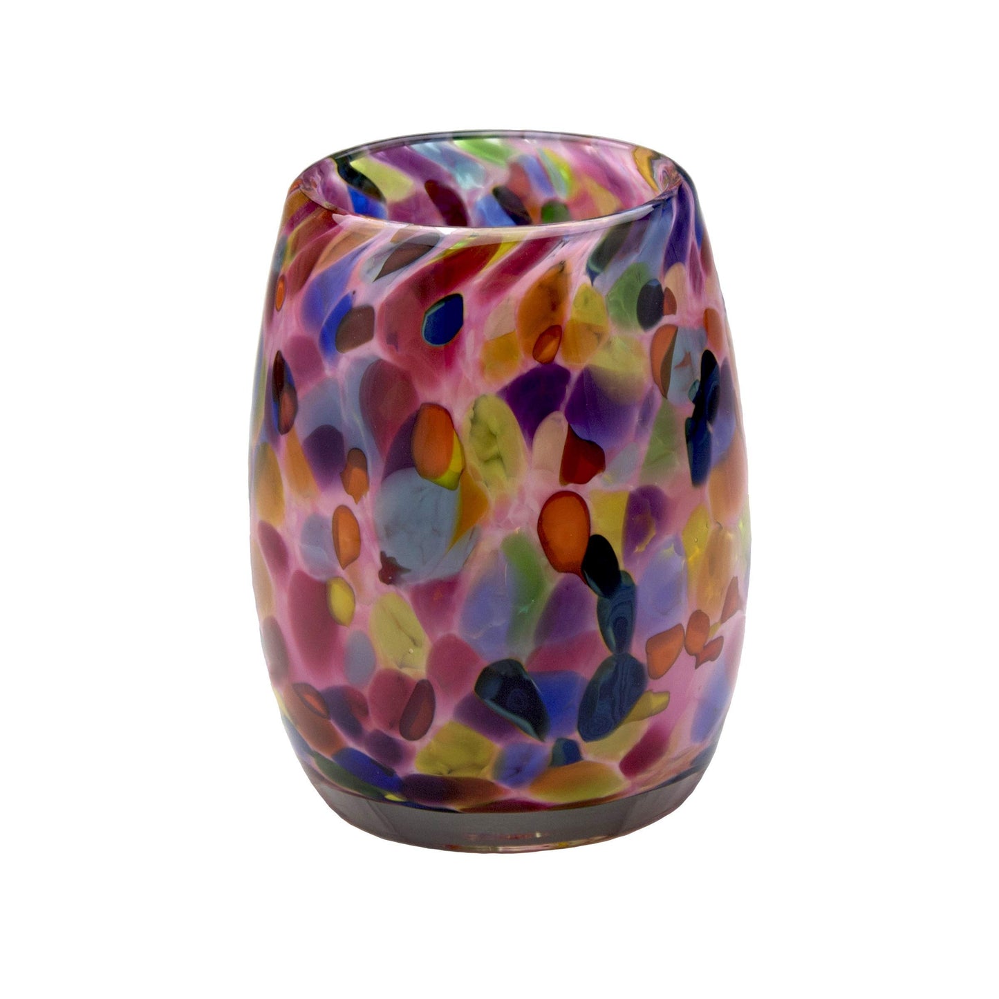 Totally Blown Glassworks Votive Candle Holder, Tea-Light, Handmade Blown Glass, Accent Vase, Centerpiece, Home Decor, Artist Dehanna Jones, Seattle, WA. (Pink MM Cupcake Sprinkles)