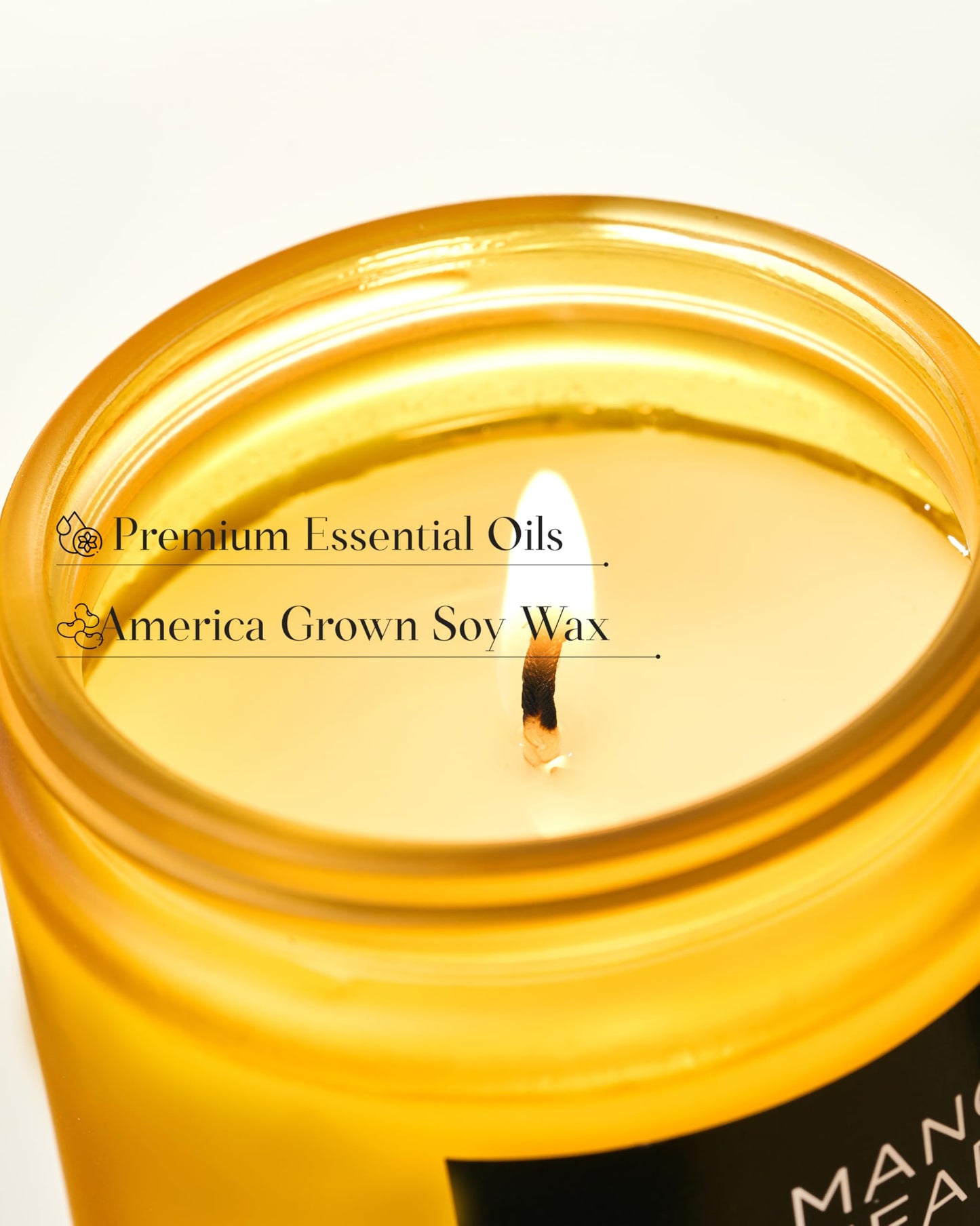 M&SENSE Mango Pineapple Tropical Scented Candle, 7.05oz Non Toxic Natural Soy Wax 50 Hours Long Lasting Burn Fruit Scent Summer Gifts for Housewarming, Aromatherapy Candle for Women Men