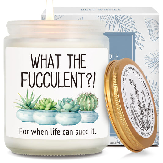 Succulent Candle, Plant Lover Gifts for Best Friends Her Him Girlfriend Sister Wife, Cheer up Lavender & Vanilla candles, Get Well Presents for Women, Her, Cheer up Ideas
