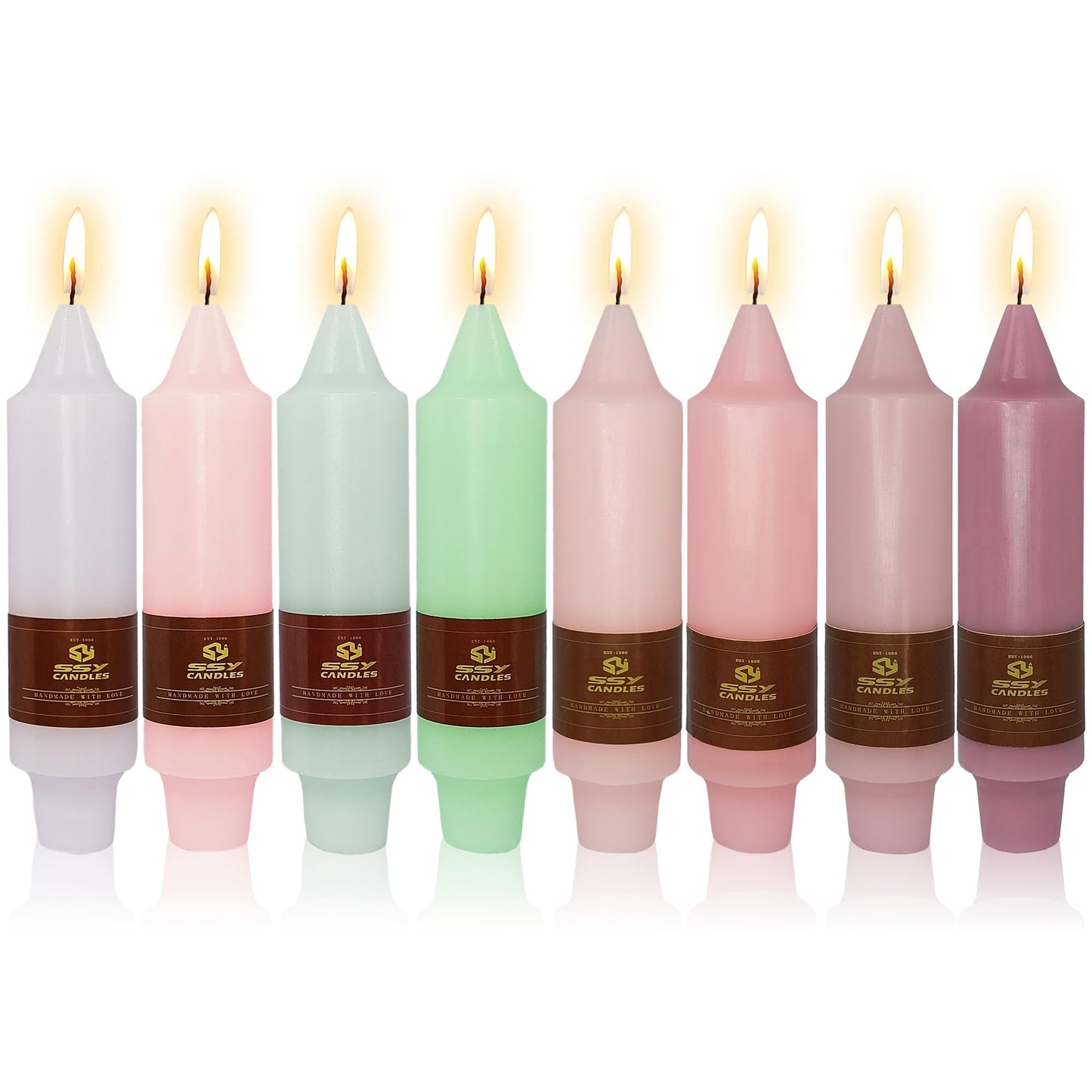 Gedengni 8pcs Colorful Dripless Spiral Candle Green Taper Candlesticks,5inches Pink Tapered Candles Purple Candle Sticks Colorful Twisted Candles for Wedding Home Party Women Gift