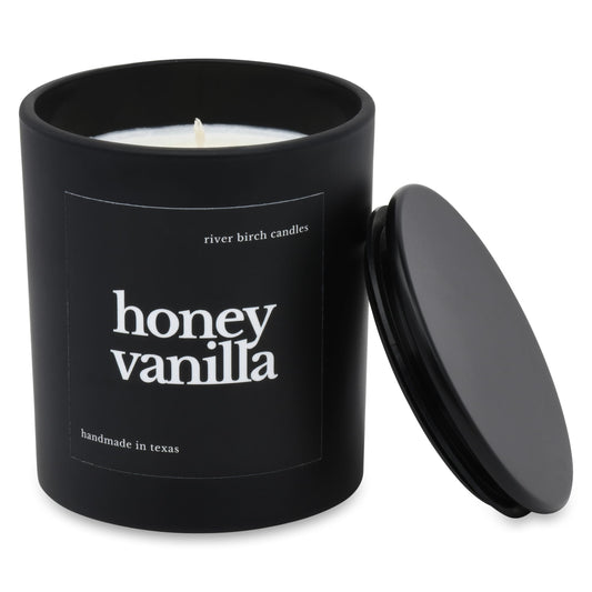 River Birch Candles Honey Vanilla Scented Candle | Premium, All-Natural, Non-Toxic, Soy Wax | 10oz 50 Hr Burn Time | Cozy Relaxing Gifts for Home