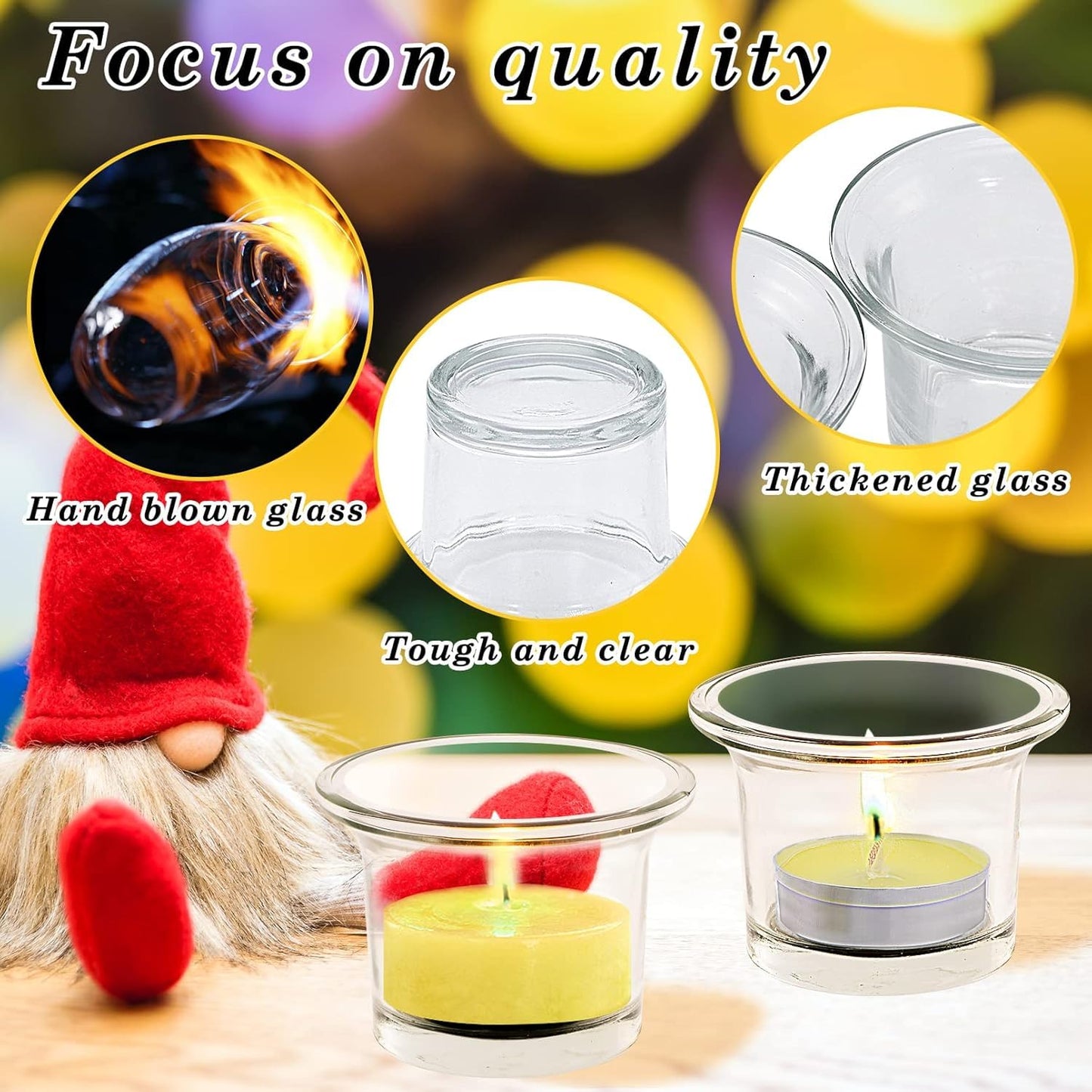 Tealight Candle Holder Set of 12,Glass Votive Candle Holders,Clear Tea Light Holders Bulk for Wedding Holiday Birthday Party Dinner & Home Decor