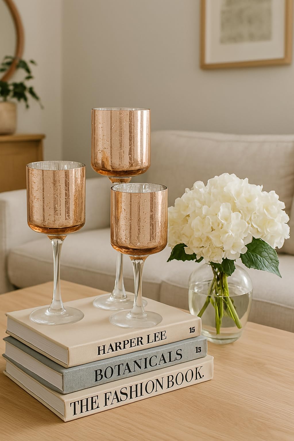 Koyal Wholesale Rose Gold Candle Holder Set of 3, Long Stem Candle Holders, Rose Gold Glass Floating Candle Holders, Tall Gold Tea Light Holders for Table Centerpiece, Tall Tealight Candle