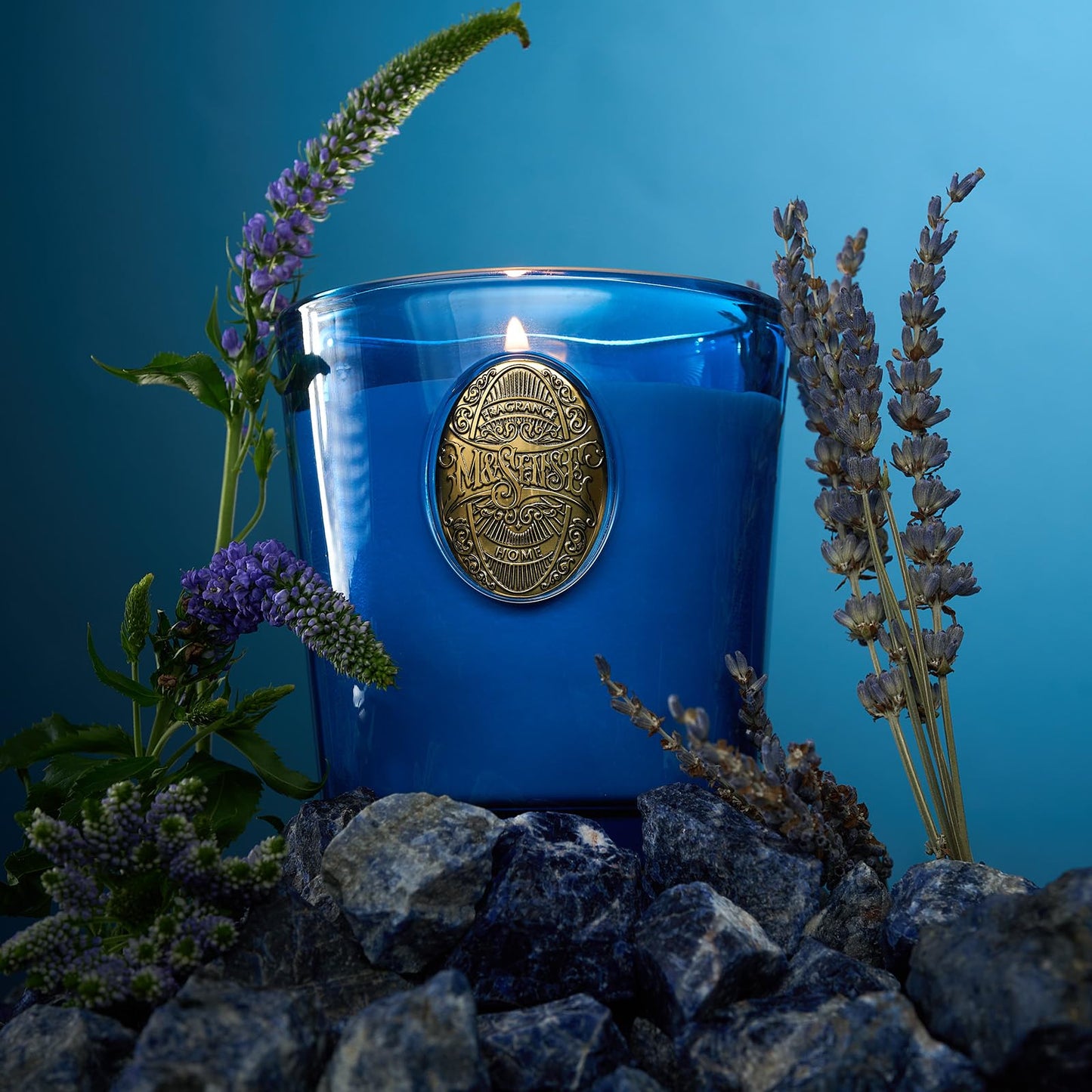 M&SENSE Natural Strong Summer Soy Candle | Summer's Night & Blue | 9.2 oz, 50H Burn Time | Luxury Scented Candle for Relaxation, Gifting, SPA