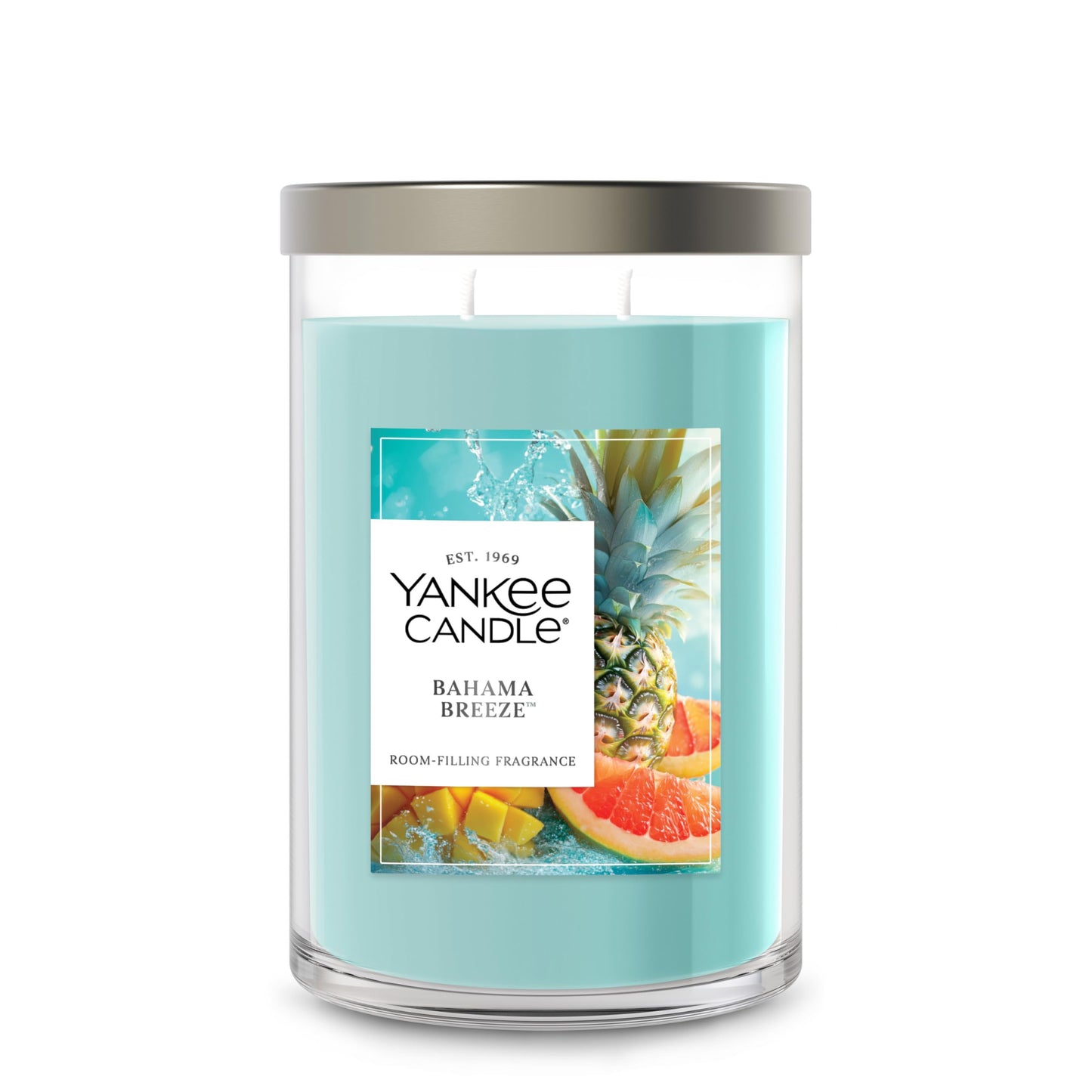 Yankee Candle Large Tumbler Scented Candle with up to 80 Hour Burn Time, Premium Plant Wax Blend for Consistent Burn, 20 oz Tumbler Candle with Room Filling Fragrance, Bahama Breeze