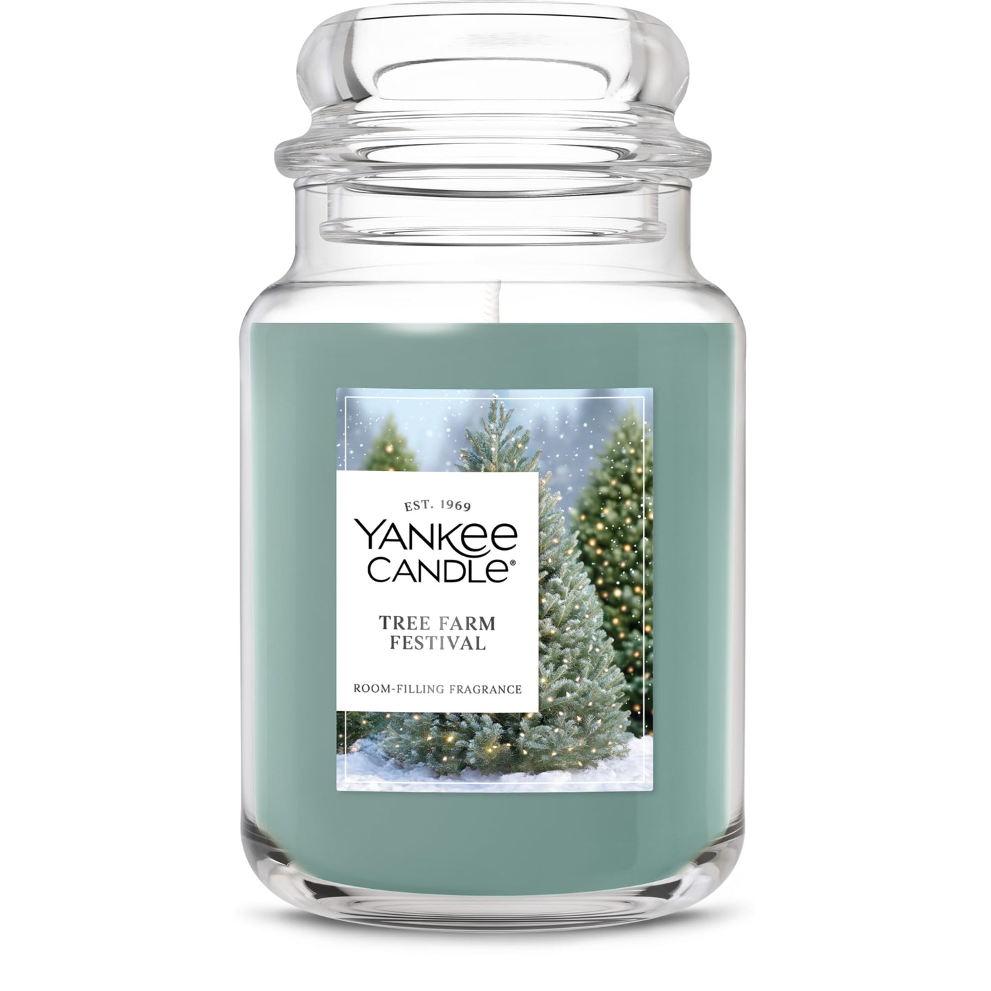Yankee Candle Tree Farm Festival, Christmas Scented Candle, 22oz Large Jar with up to 150 Hour Burn Time, Giftable
