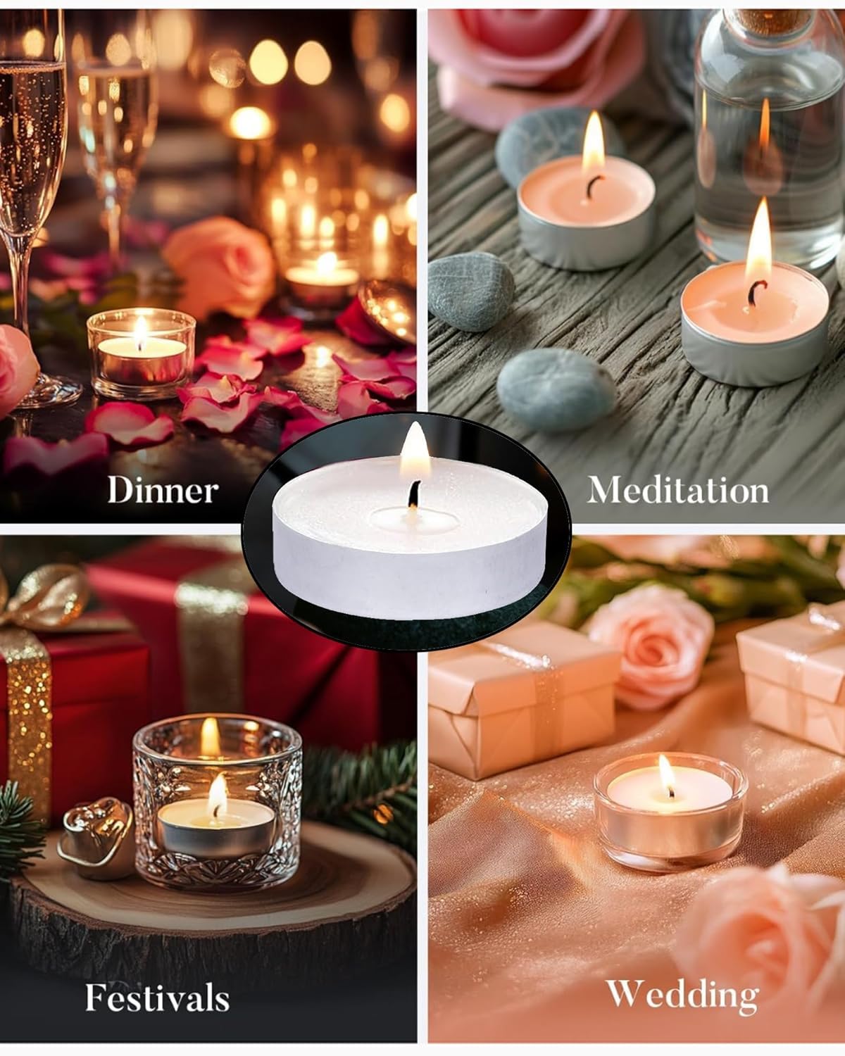 Wax Unscented Tealight Candles Pack of 100 for Diwali Decoration | Long Burning | Smokeless | Candles for Home Decor, Offices, Dining & Special Occasions (Pack of 75 White)