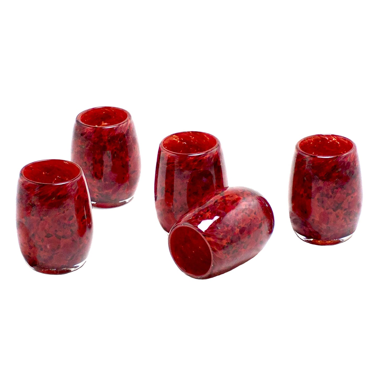 Totally Blown Glassworks Votive Candle Holder, Tea-Light, Handmade Blown Glass, Accent Vase, Centerpiece, Home Decor, Artist Dehanna Jones, Seattle, WA. (Red-Red Wine)