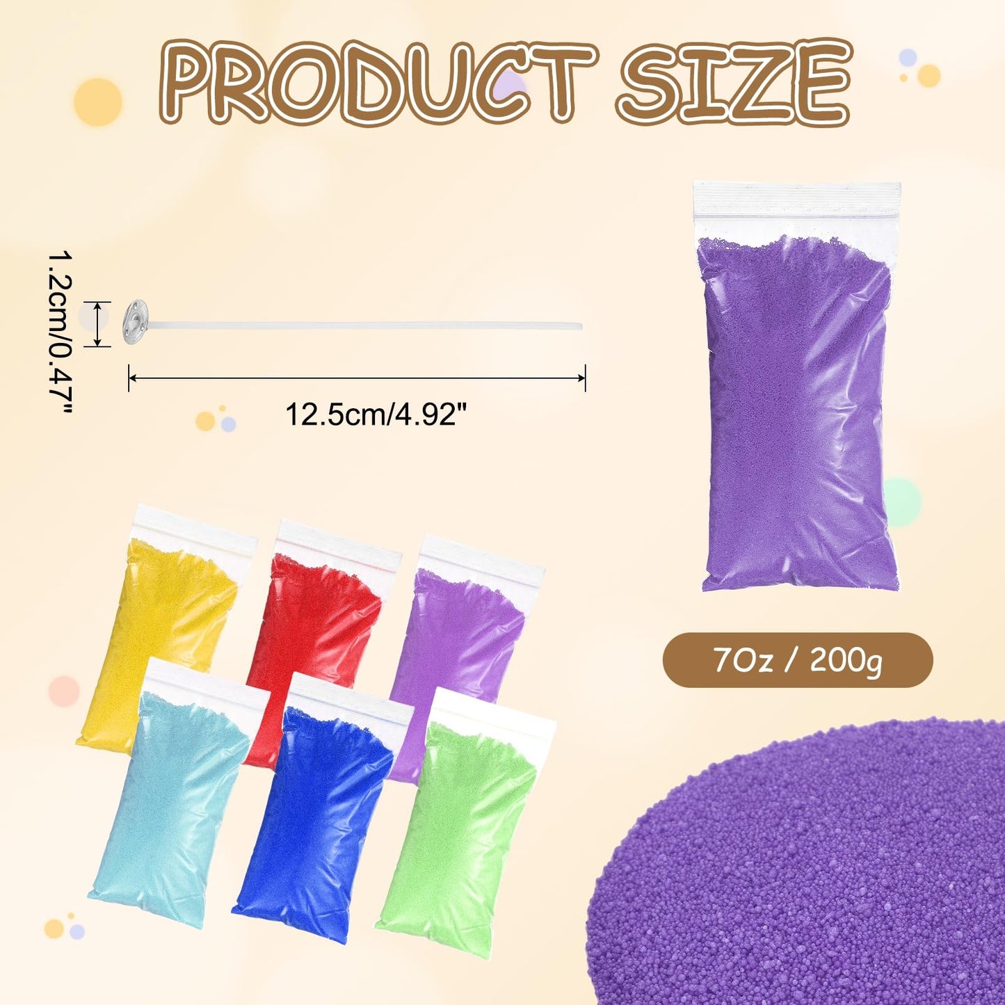 MECCANIXITY Pearled Sand Candles with 20 Pcs Wicks 7Oz / 200g Candle Beads Refillable Powder Sand Wax Making Kit for Thanksgiving Christmas Wedding Party DIY Home Crafts, Purple