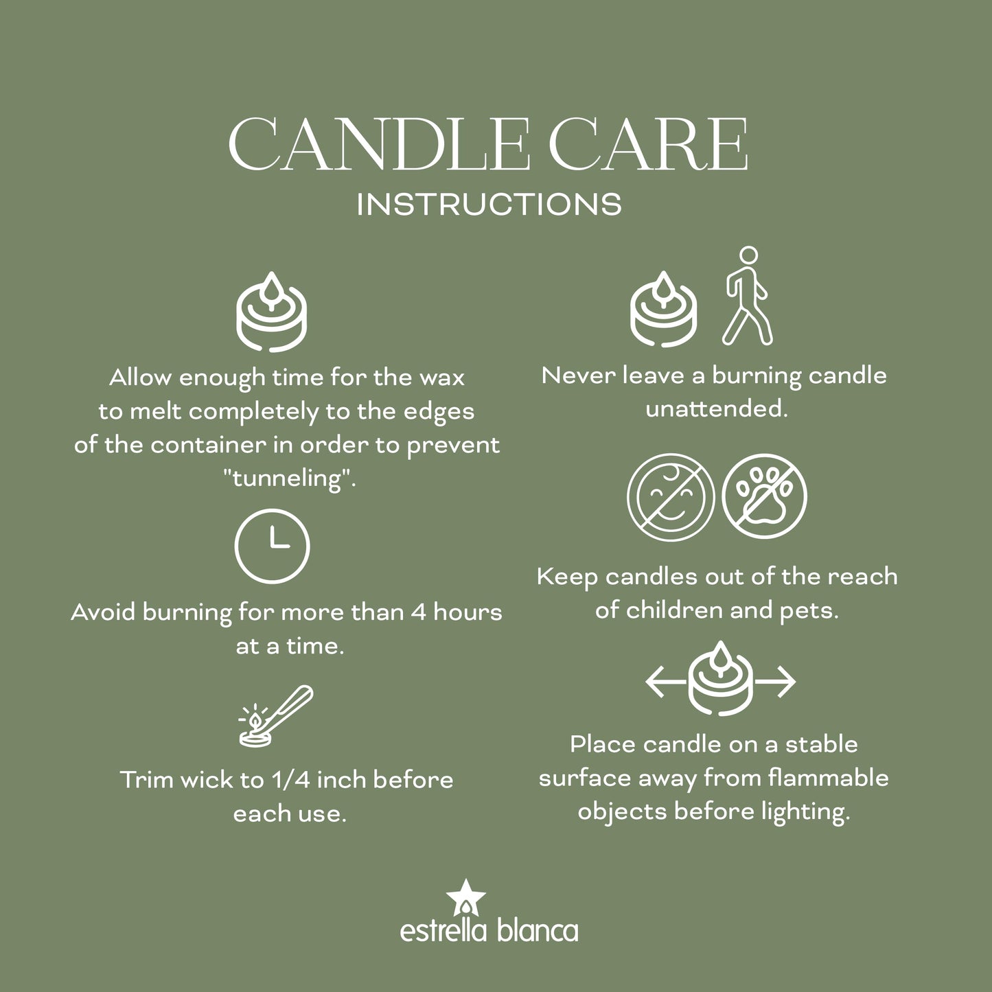 Estrella Blanca 7oz Eucalyptus and Sage Scented Candle, Candles for Home Scented, Soy Blend Wax Candle, Gift for Women Men, Long Burning Candle