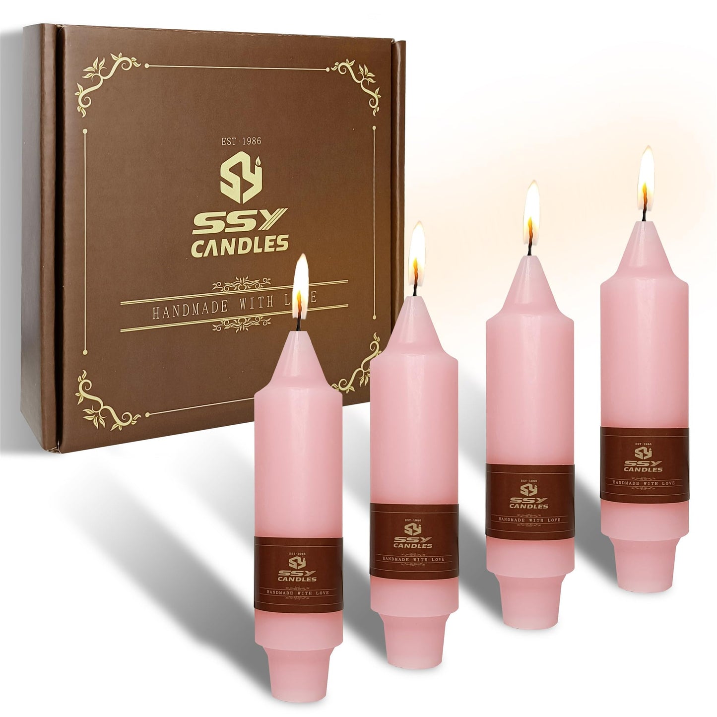 Pink Candlesticks Short Taper Candles,Gedengni 4pcs Cute Candle Sticks 5 Inch Mini Tapered Candle Dripless Candles Wax for Home Dinner Weddings Festive Holiday Decor,7D4PC-PINK