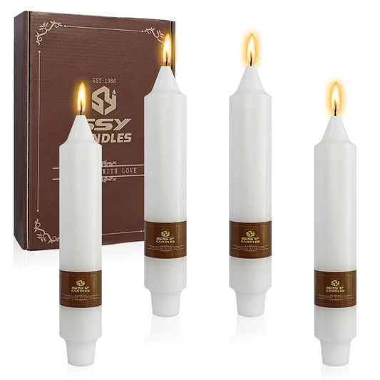 Short Taper Candle White Candlesticks 7 INCH Short Candle Sticks Chime Unscented Smokeless Candles Odorless Candle for Halloween Christmas Home Décor Weddings Festive Seasons Holiday