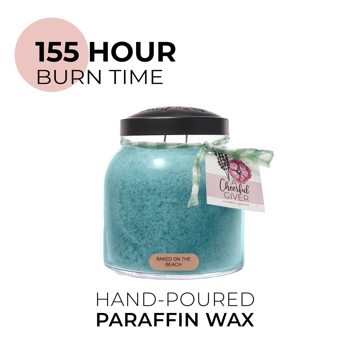 A Cheerful Giver - Baked On The Beach - 34oz Papa Scented Candle Jar with Lid - Keepers of The Light - 155 Hours of Burn Time, Gift Candle, Blue