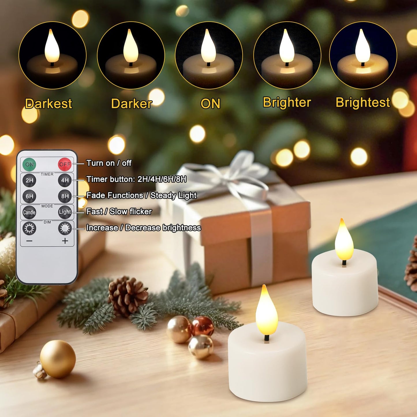 yunsheng Rechargeable Tea Lights Charging Base and Remote Timer, 12Pcs Battery Operated Tea Light, LED Flameless Votive Candles for Home Wedding Party Decor(White)