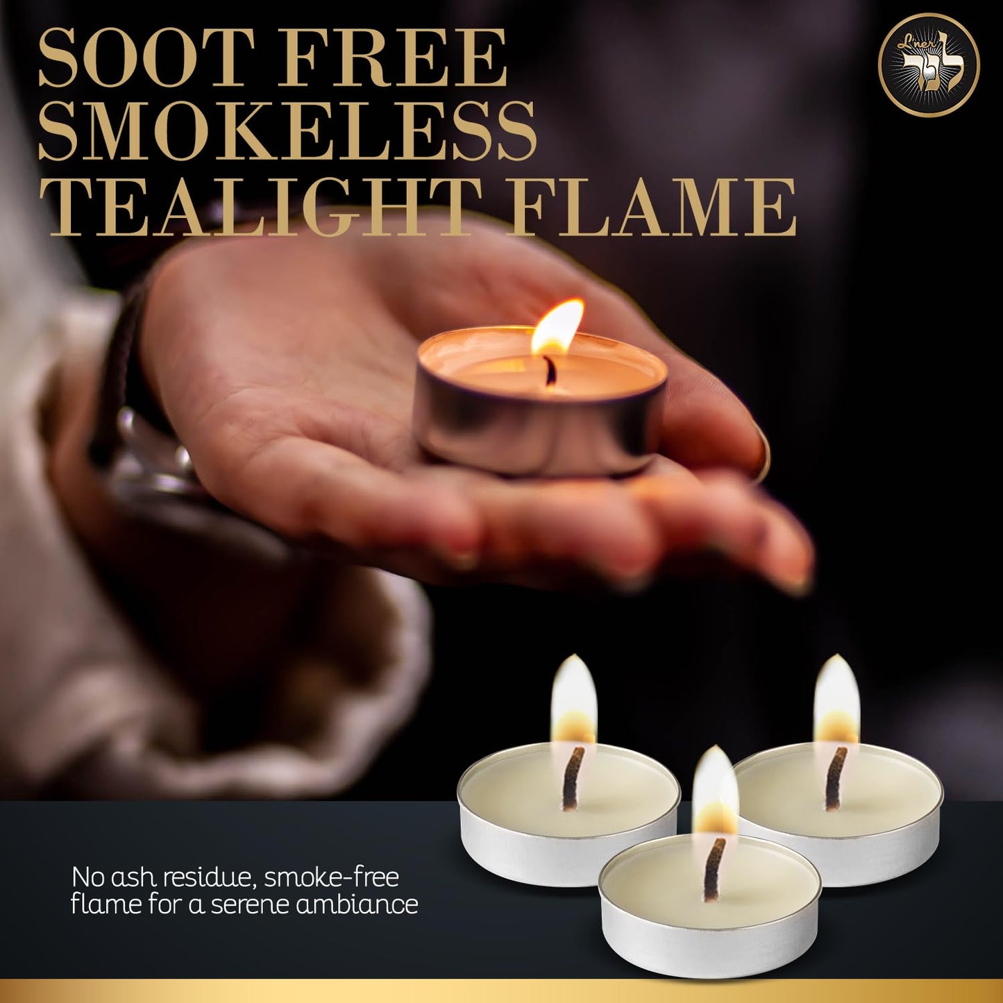 L’ner 1.5 Hour Tealight Candles, 300 Pack – Smokeless & Dripless Unscented Mini Tea Lights, Plant-Based Wax, Lead-Free Cotton Wick – Premium Quality Tealights for Shabbat, Memorial, Home, Weddings