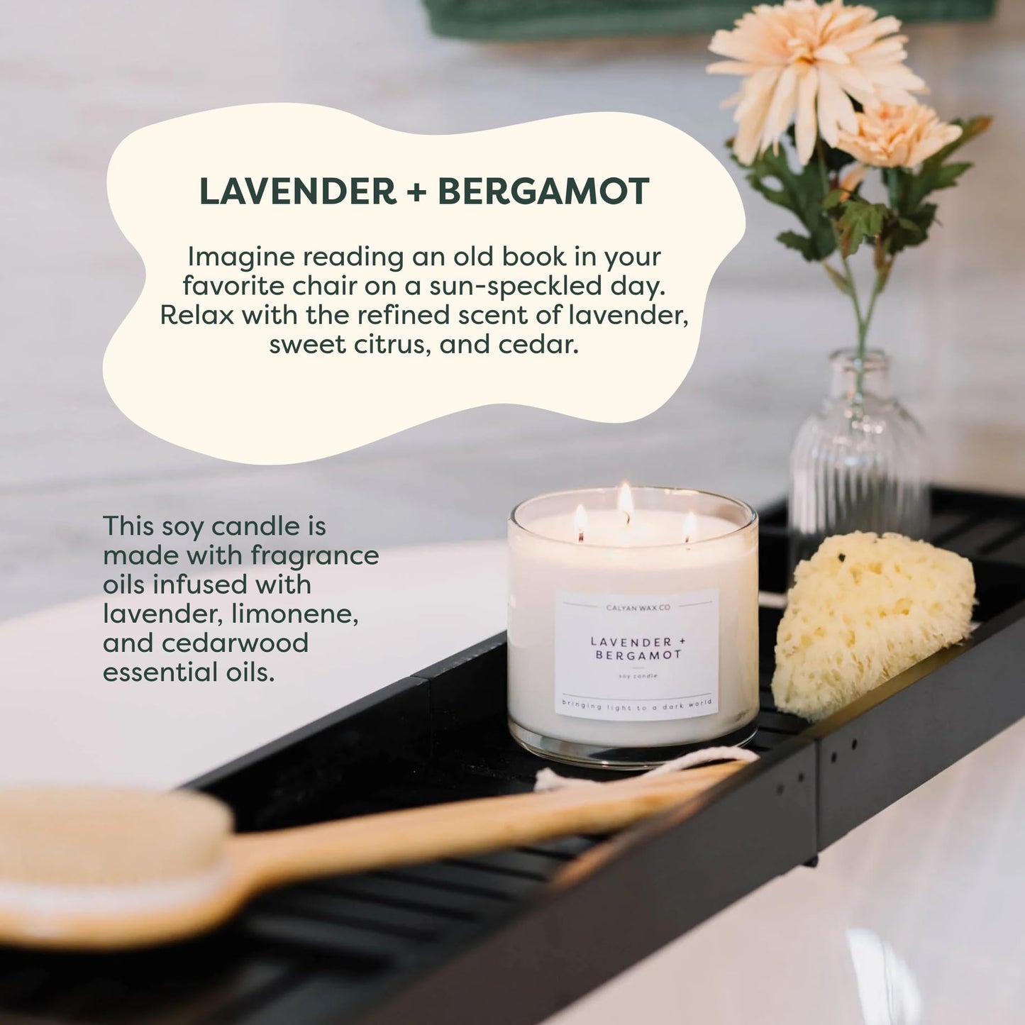Calyan Wax Co. Everyday 3 Wick Scented Candle Gift Set - 4 Luxury Scented Candles - 43 Hour Burn - 3 Wick Clean Soy Wax Candles - Long Lasting Large Glass Jar Candle for Home - 14.9oz
