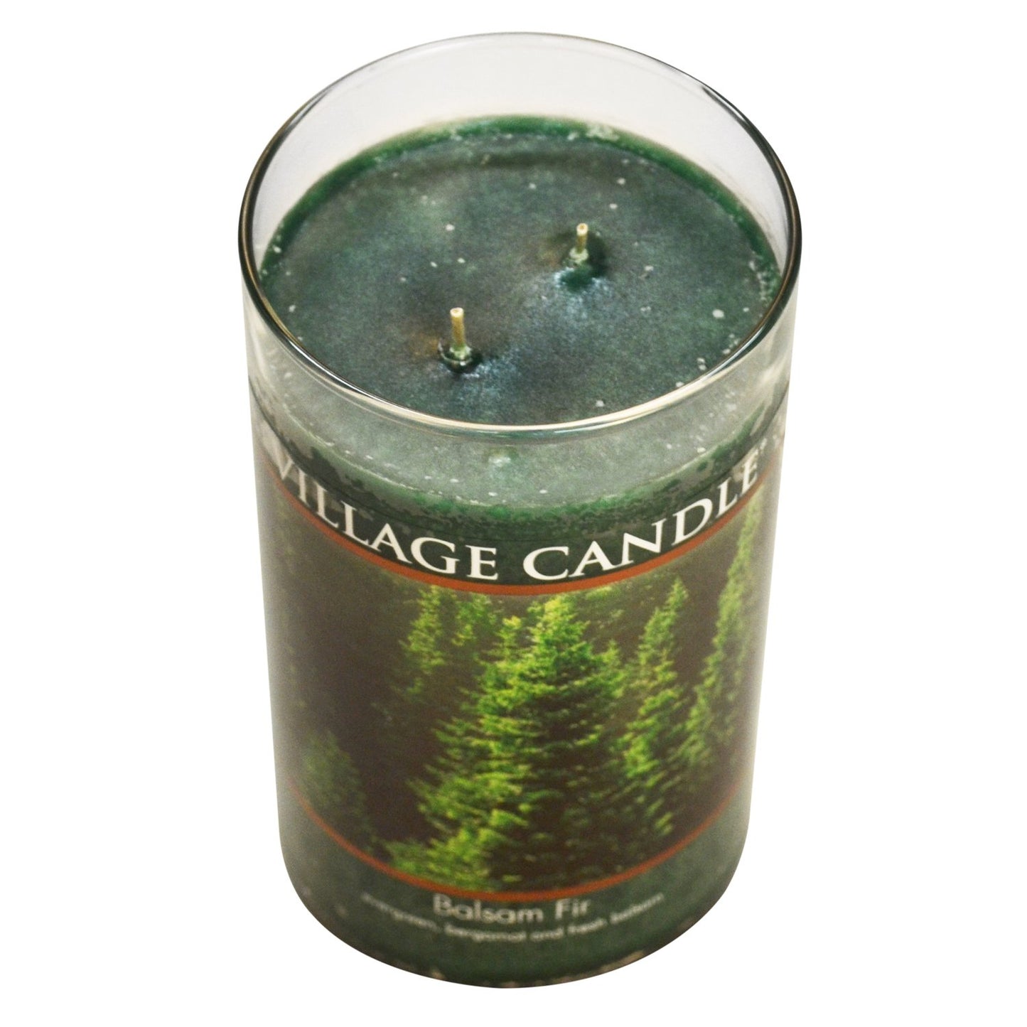 Village Candle Balsam Fir Large Tumbler Glass Jar, Scented Candle, Notes of Evergreen, Bergamot, and Fresh Balsam, 19 oz.