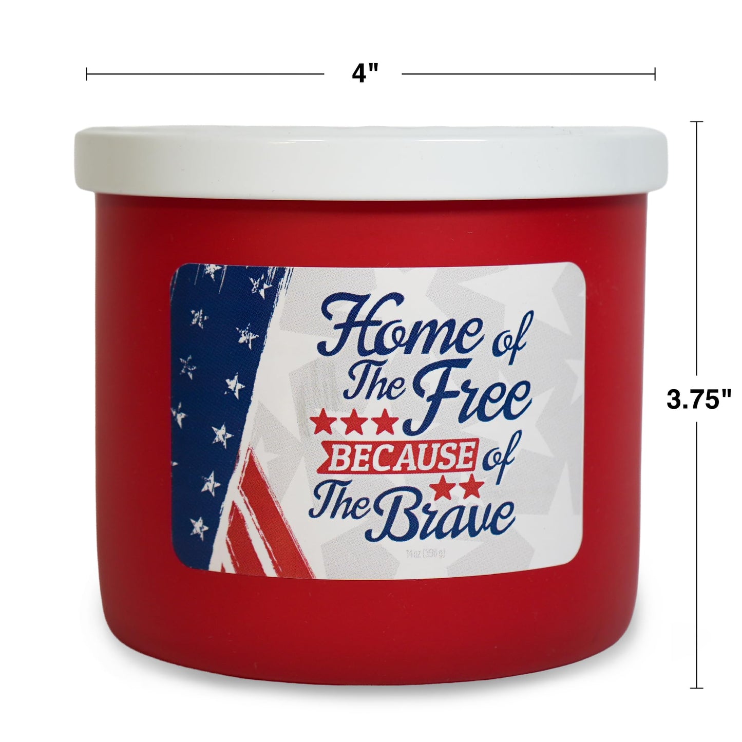 Colonial Candle Home of The Free Because of The Brave Scented Jar Candle, 3 Wick, 14 oz, 60H Burn - Made in The USA