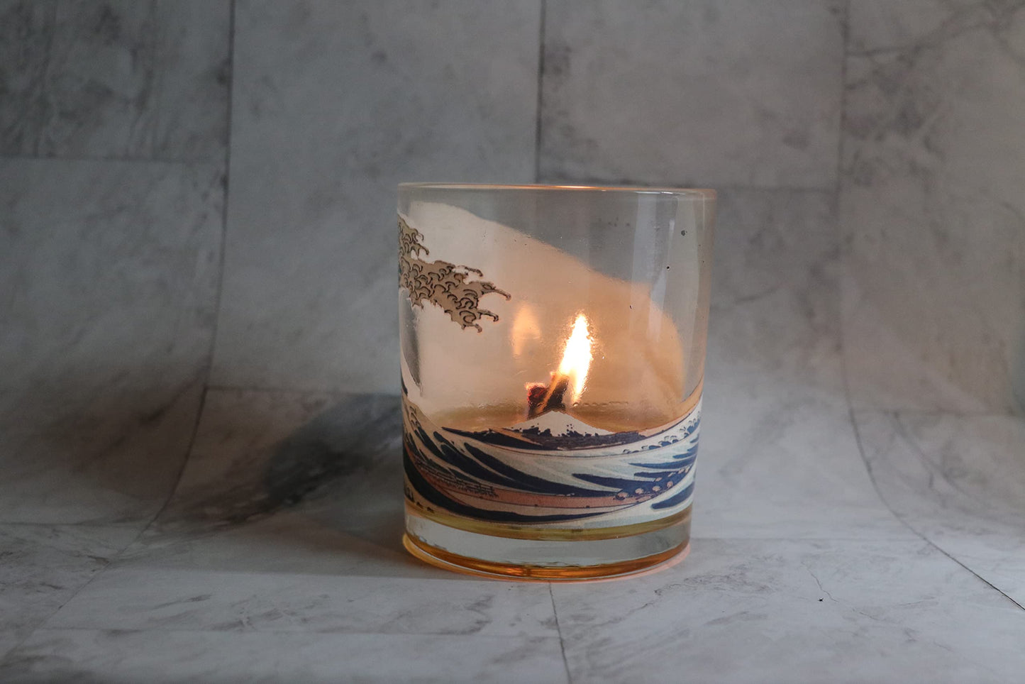 Color Changing! Fun Designs ThermoH Logo Candle (The Great Wave) - Reusable as a Color Changing Cup After! (Double The Value!)