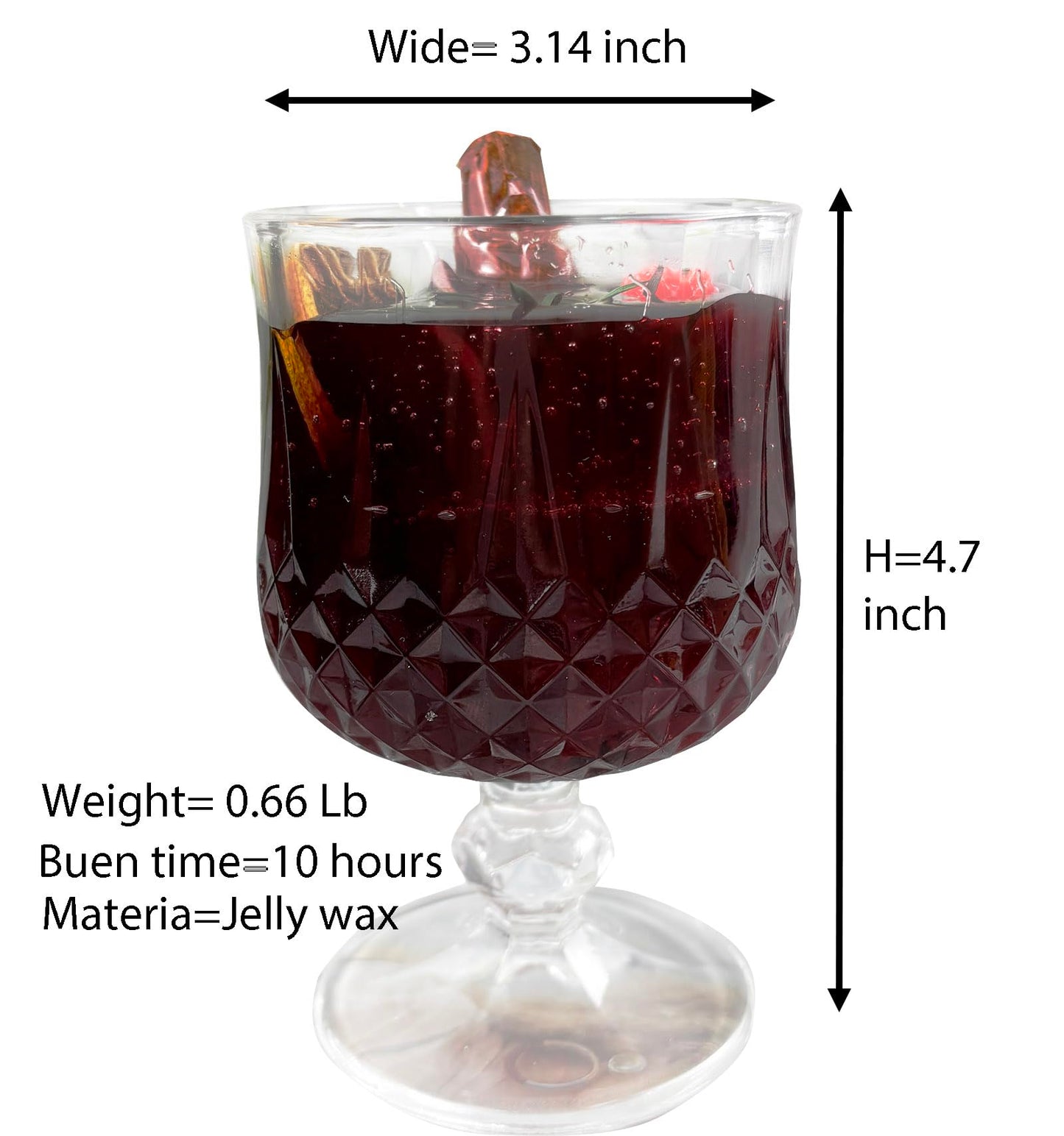 Decorative Jar Candles for Home Scented Aromatherapy Candle Long Lasting Cute Candles Gift for Women Mother's Thanksgiving Day Birthday Present Unique Jelly Wax Candle Wine Glasses