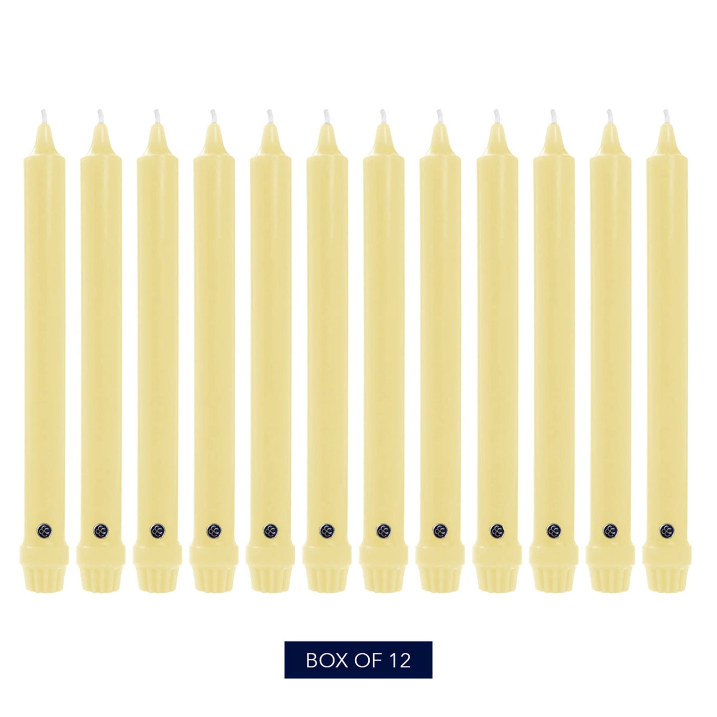 Colonial Candle Unscented Taper Candle, Classic Collection, Limoncello, 8 in, Pack of 12 - Up to 6 Hours Burn