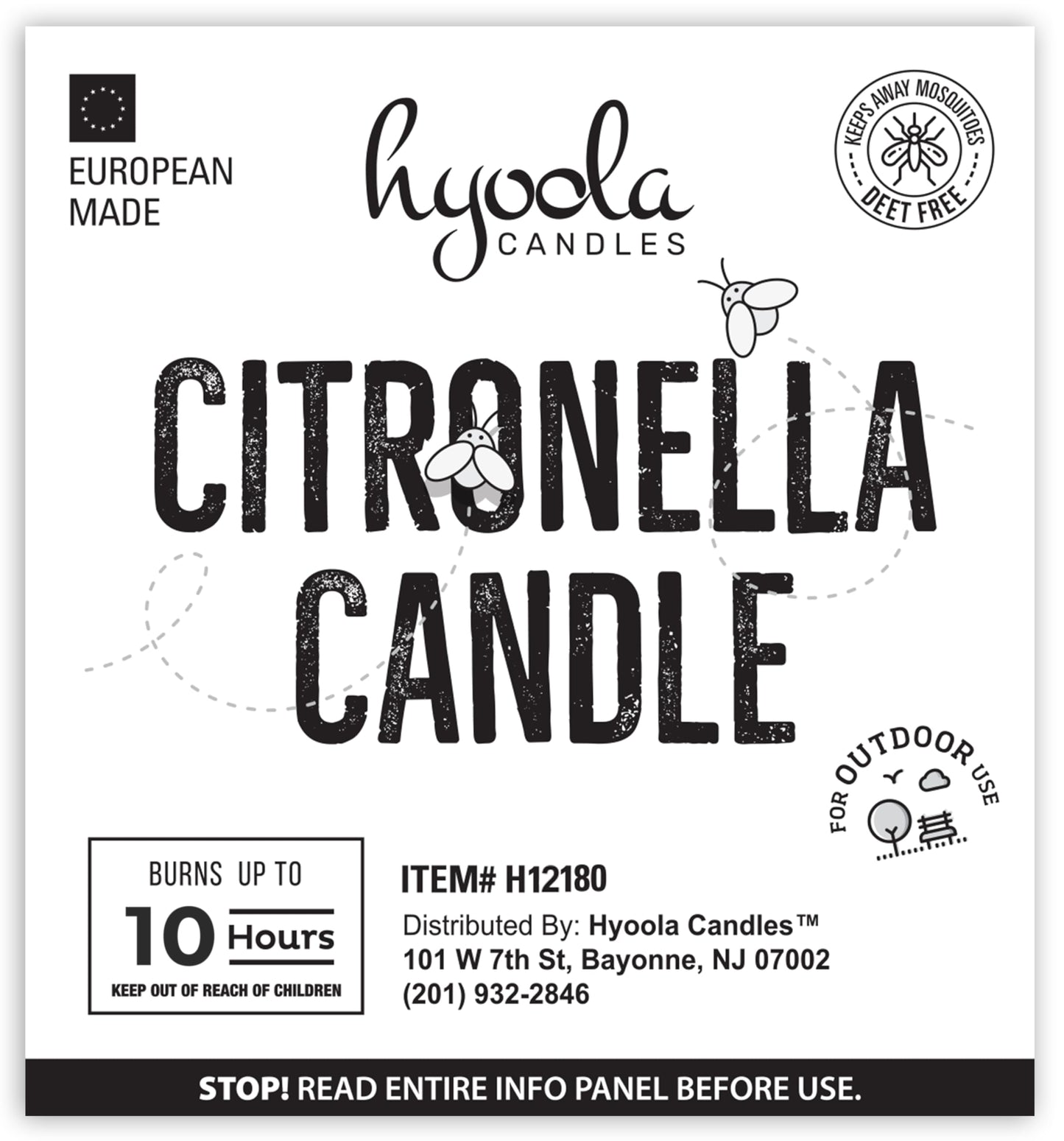 HYOOLA Citronella Votive Candles - 10 Hour Burn Time - 50 Pack, Ideal Bug Repellent Candles, European Made