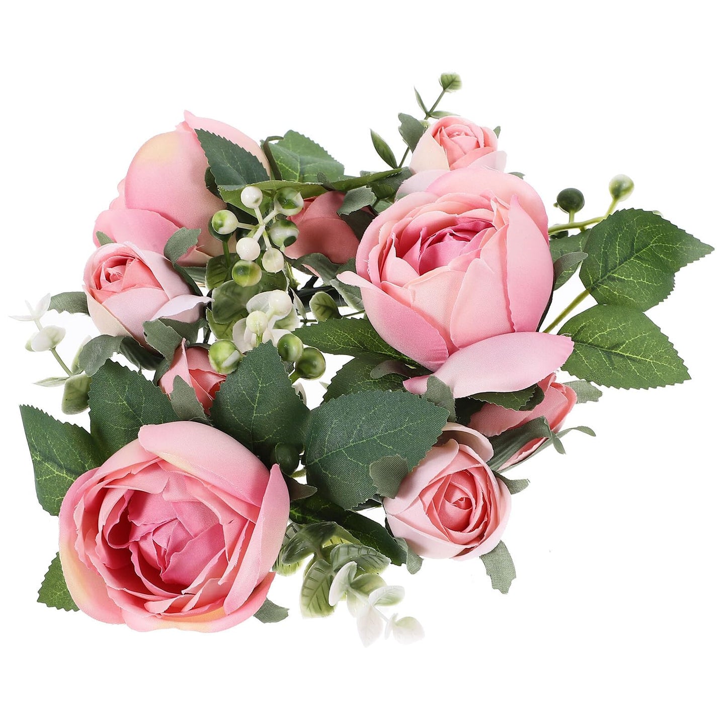 BEBEMOKO Artificial Rose Candle Ring Wreath Floral Table Centerpiece, Light Pink Faux Flower Candle Decor for Wedding, Valentine’s Day Party and Home Decoration