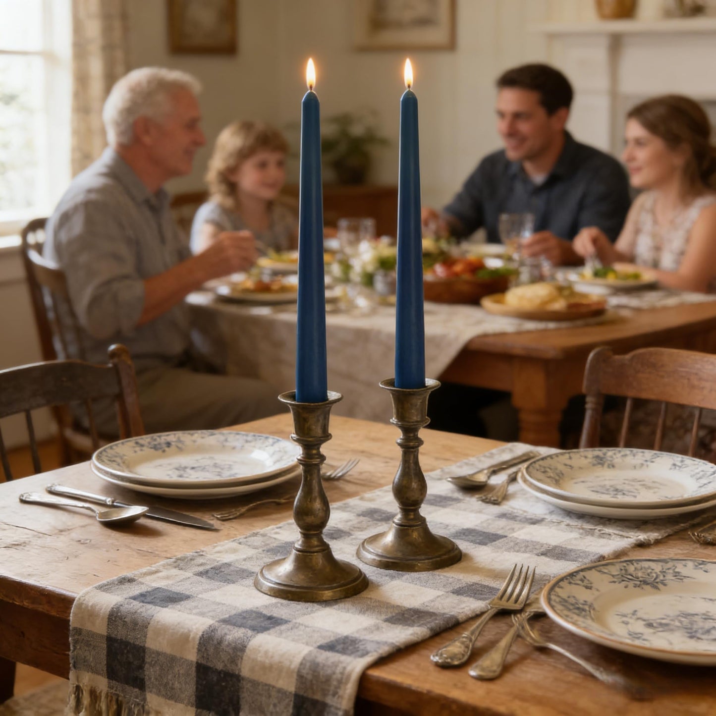 Navy Blue Taper Candles for Home Decoration, 20 Pack 10 Inch Unscented Dripless Candlesticks for Dinner Party