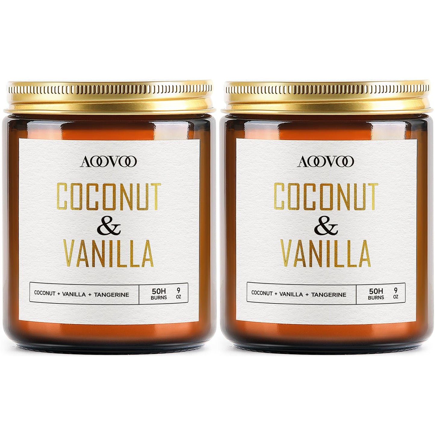 AOOVOO Coconut Vanilla Candles - 18 oz Scented Candles, Aromatherapy Candle, Soy Candle for Home Scented