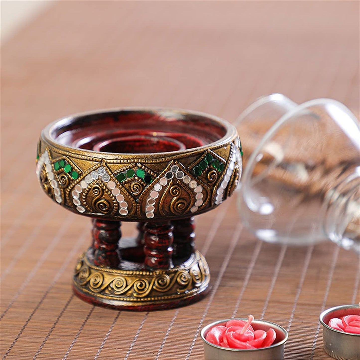 Candlestick Holders Wooden Candlestick Retro Windproof Candle Holder Dinner Table Candlestick Decoration Candle Holders