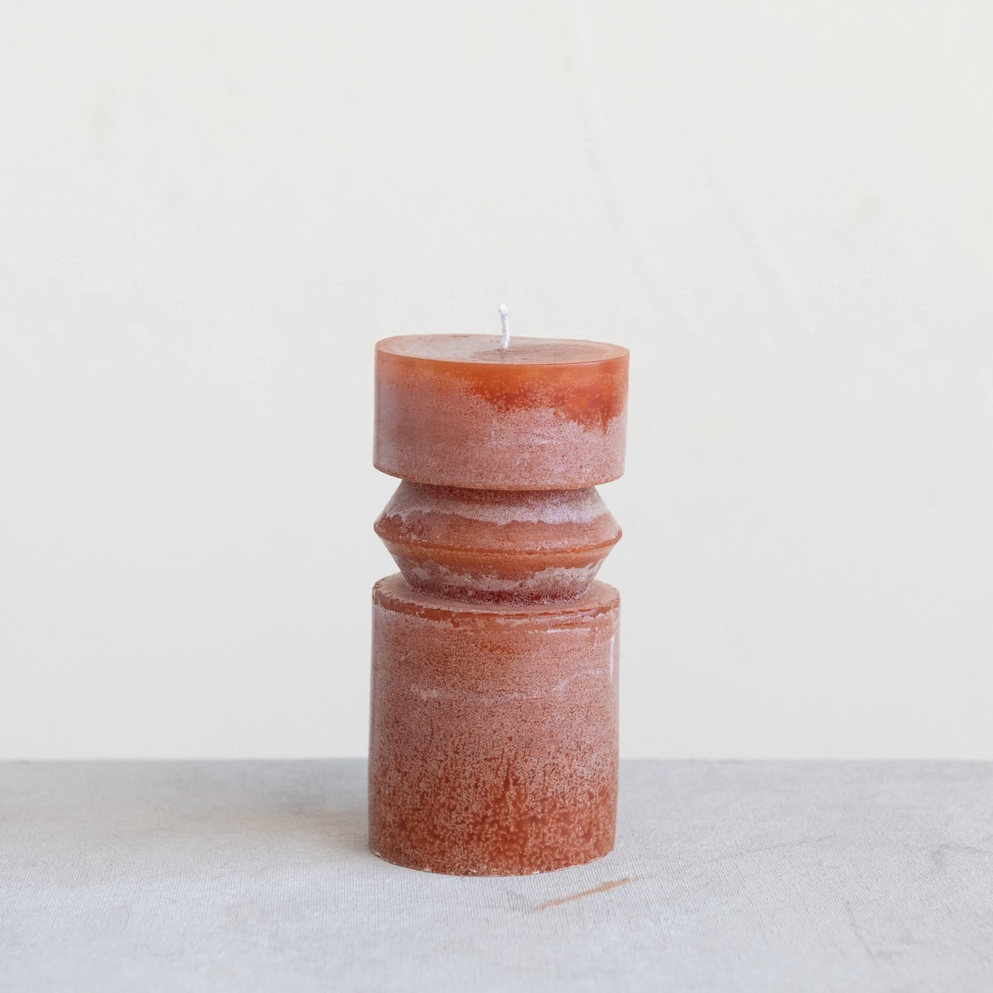 Creative Co-Op Unscented Totem Pillar, Spice Candles, 3" L x 3" W x 6" H, Orange