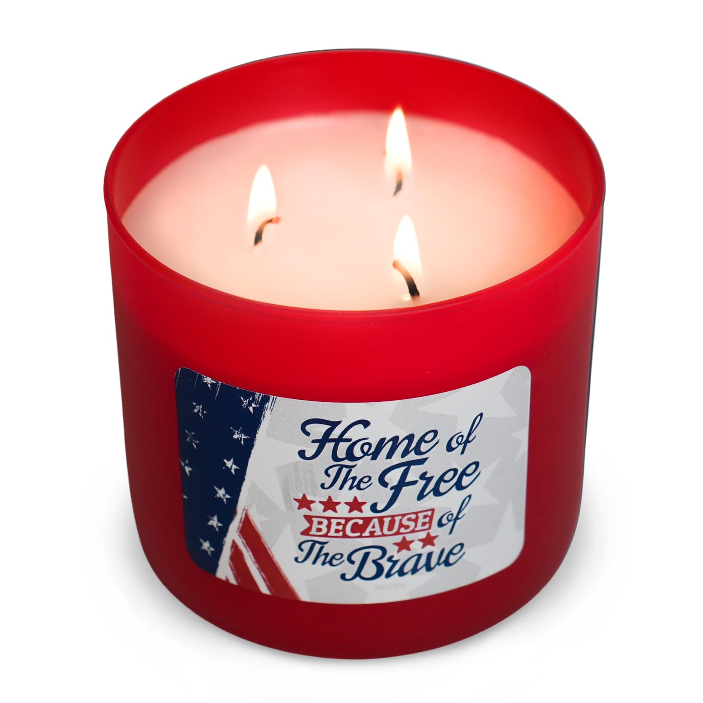 Colonial Candle Home of The Free Because of The Brave Scented Jar Candle, 3 Wick, 14 oz, 60H Burn - Made in The USA
