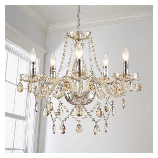 Luxury Crystal Candle Chandelier Lights for Living Dining Room Bedroom Kitchen Indoor Decorative Pendant Light,Full of Fashion