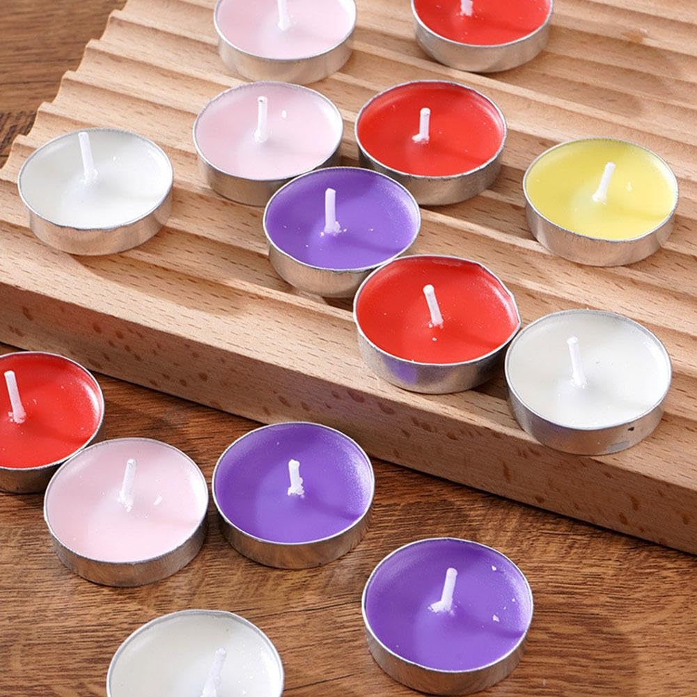 Scented Tealight Candles, Red Tea Lights Candles, 4H Smokeless Palm Wax Tea Candle for Weddings,Christmas,Advent, Spa, Bath